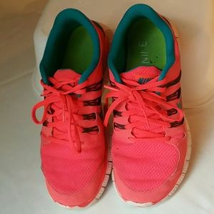 NIKE FREE 5.0 in Hyper Punch and Teal Color