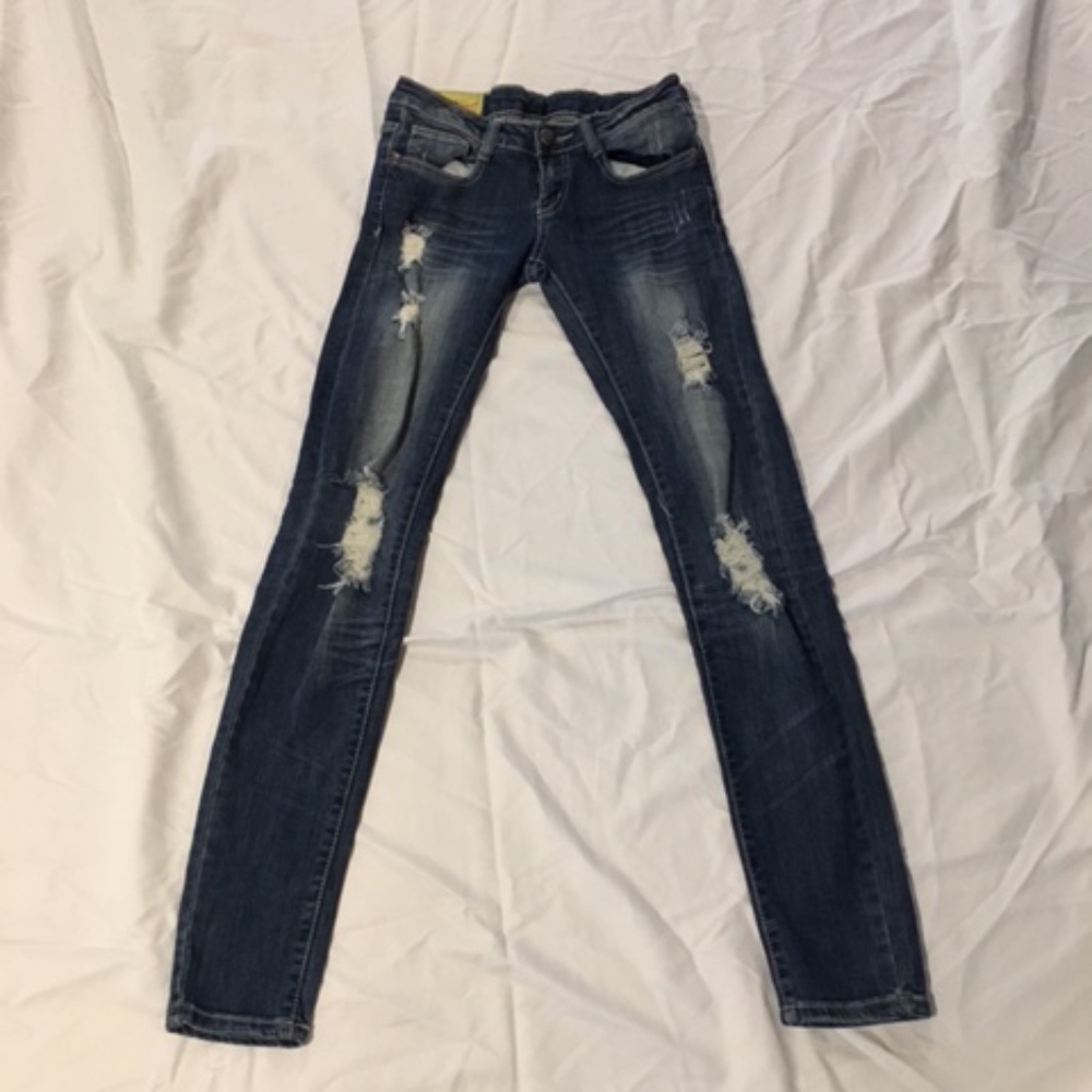 Machine Distressed Jeans