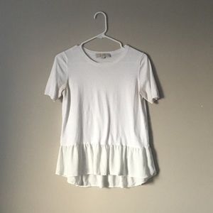 Loft white peplum style top - size small petite