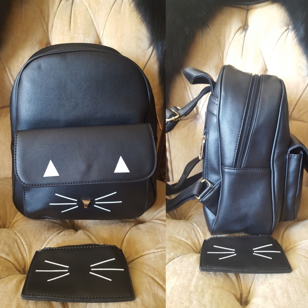 Mini backpack purse with matching wallet