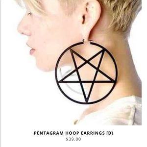 Pentagram hoop earrings