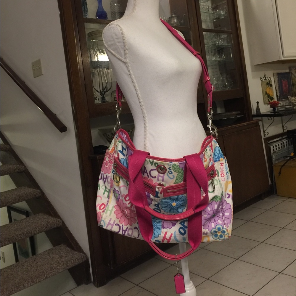 Coach Baby Girl Colorful Flower Diaper Bag!!