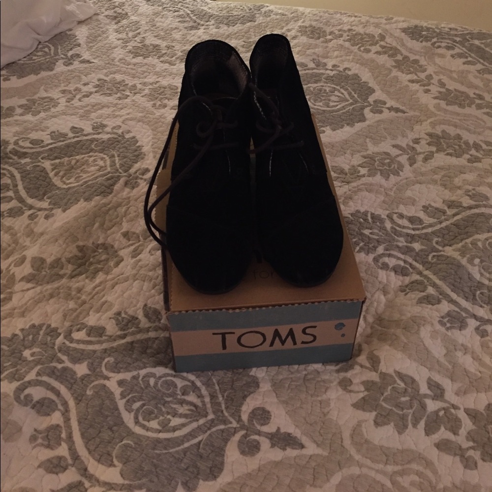 TOMS wedge boots, gently worn a few times
