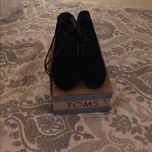 TOMS wedge boots, gently worn a few times