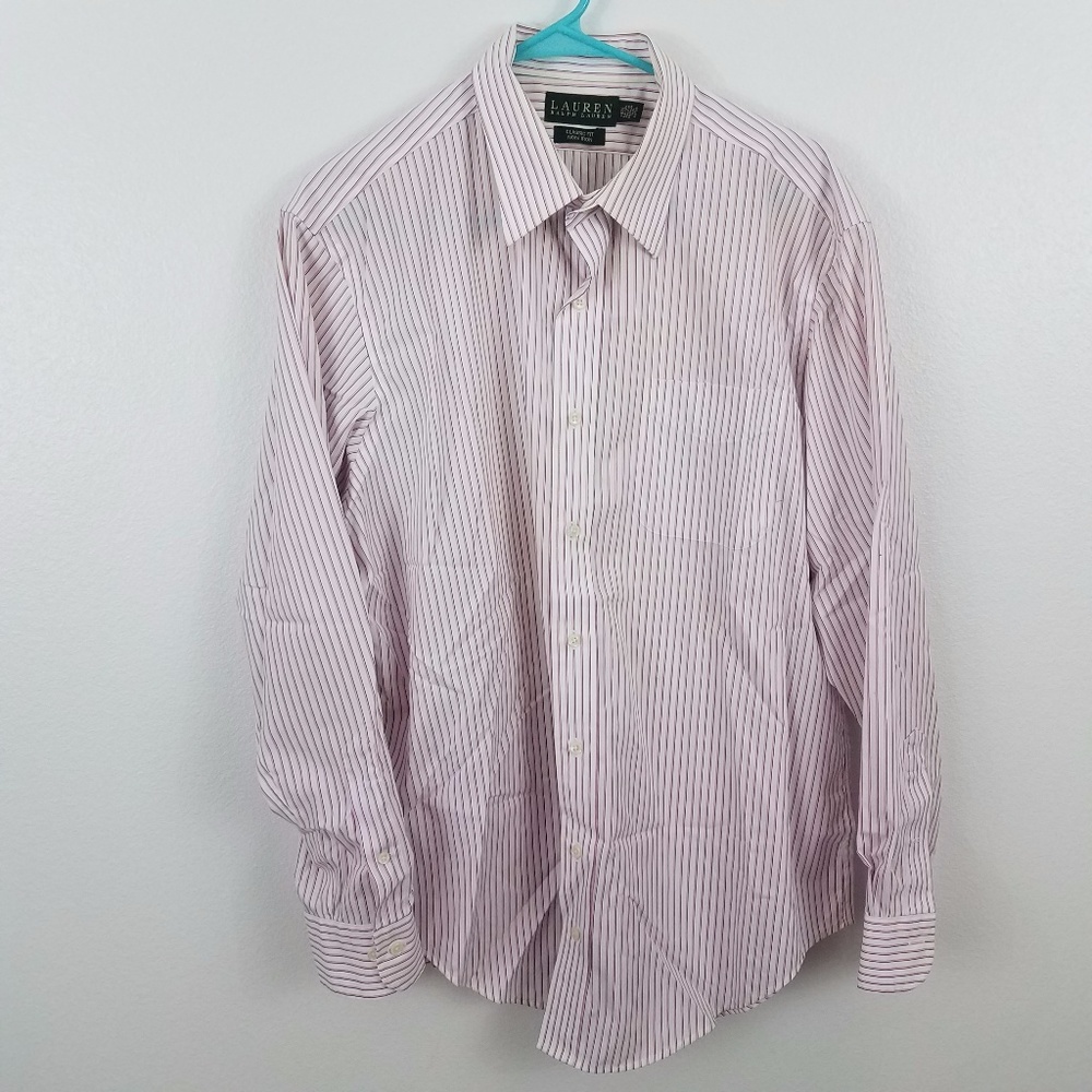Ralph Lauren Dress Shirt Blue/Pink long sleeve