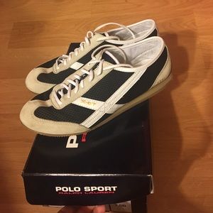 Ralph Lauren Polo Sport Black White Pique Sneaker