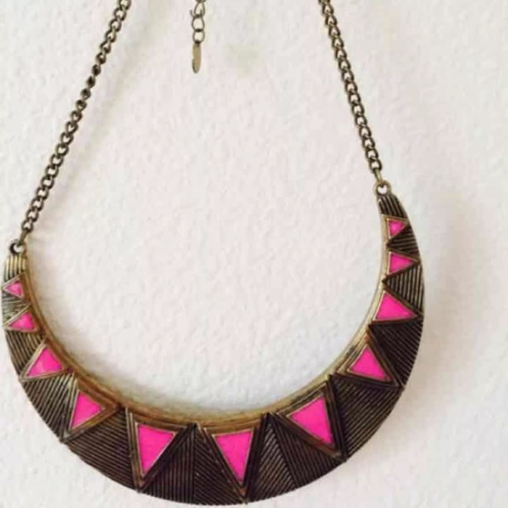 Gold Tribal Statement Necklace