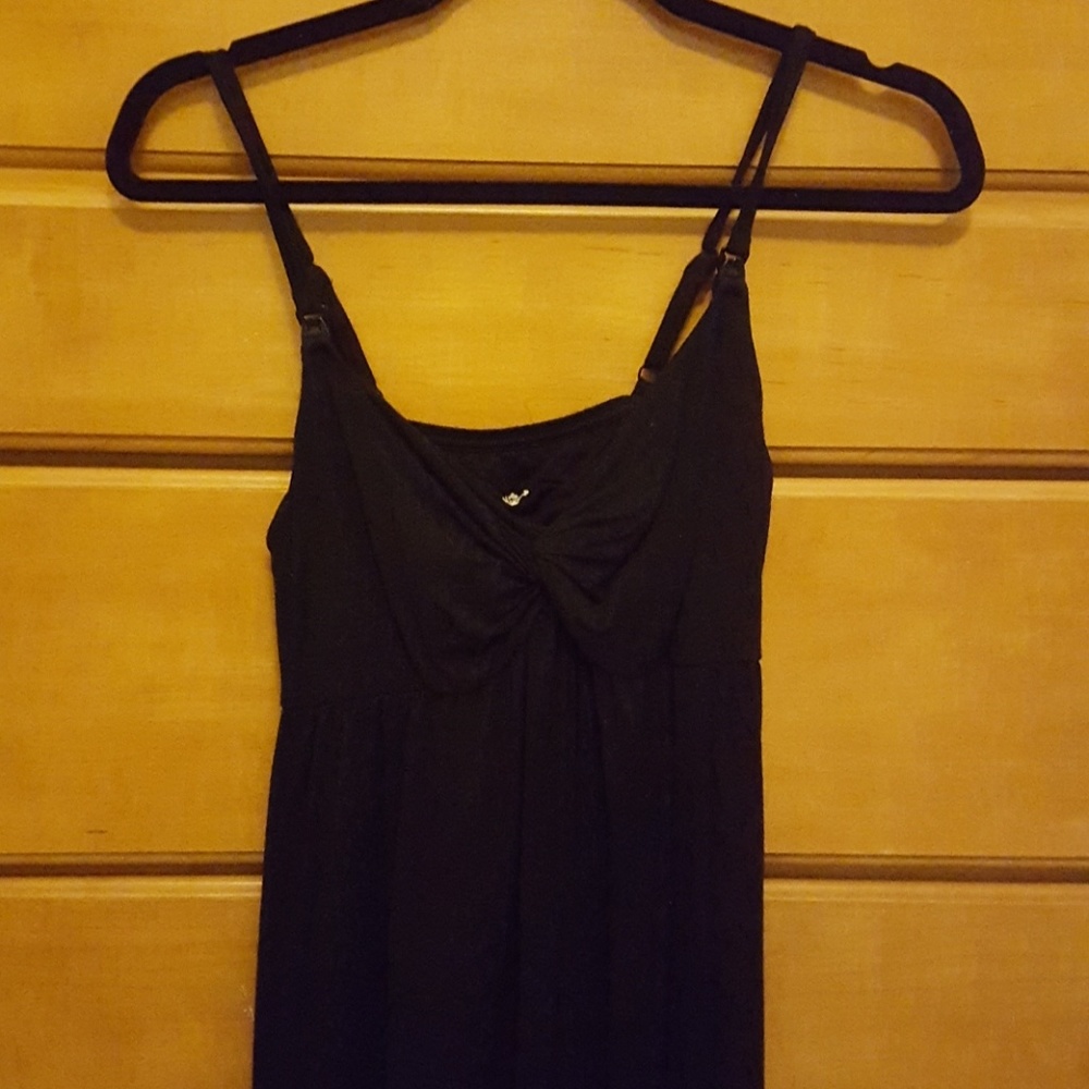 Black maternity/nursing nightgown