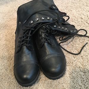 Black combat boots