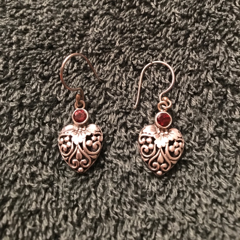 Sterling silver garnet earrings