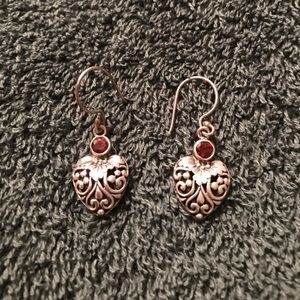 Sterling silver garnet earrings
