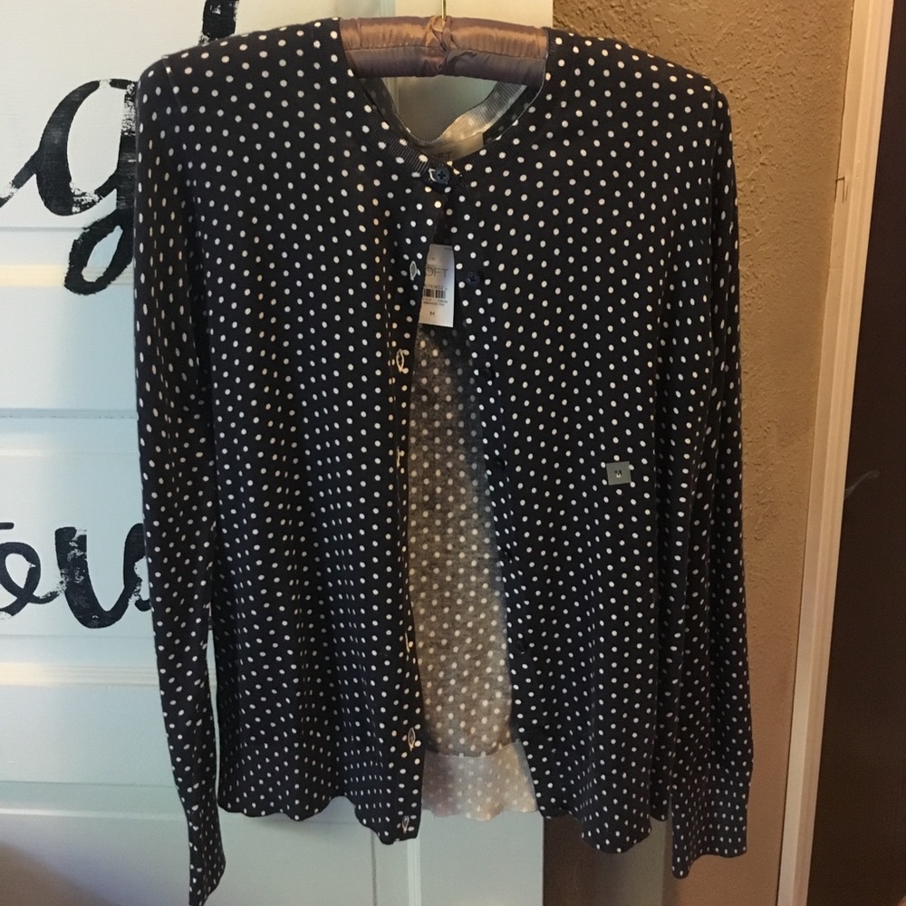 Navy blue spotted light weight cardigan