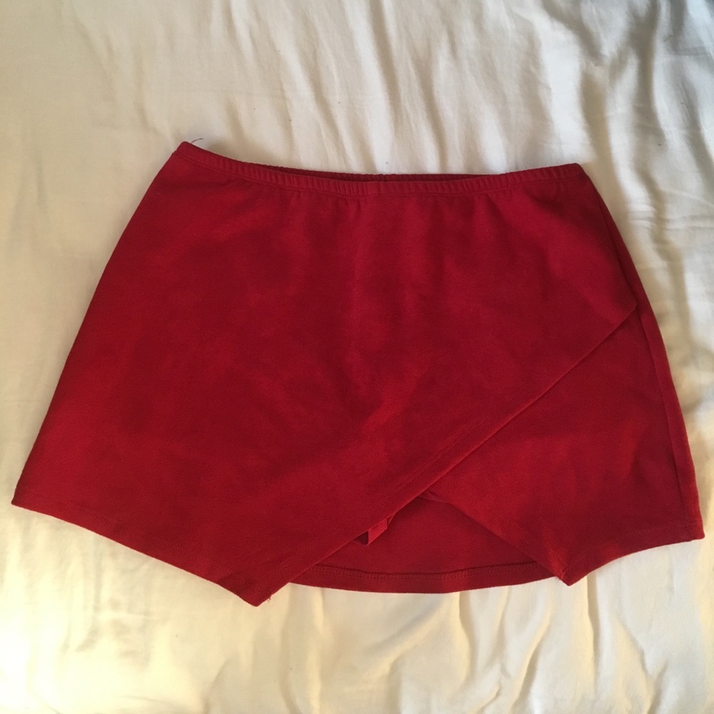 Red wrap skort