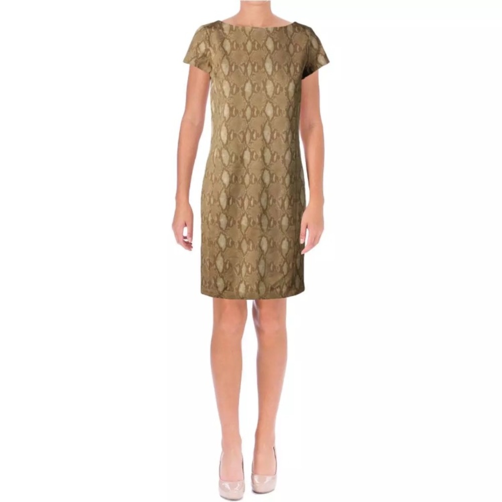 Lauren Ralph Lauren Tan Snakeskin Dress Sz PXS - Picture 1 of 6