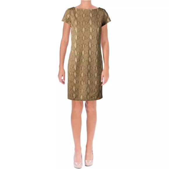Lauren Ralph Lauren Dresses & Skirts - Lauren Ralph Lauren Tan Snakeskin Dress Sz PXS