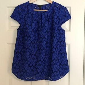 J. Crew Blue Lacy Top