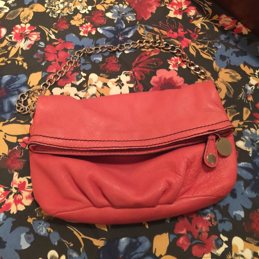 LOFT leather clutch