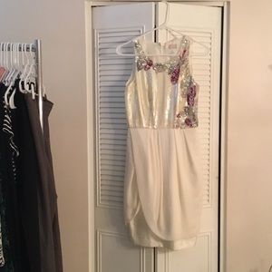 beautiful sequined embellished H&M cream dress 2