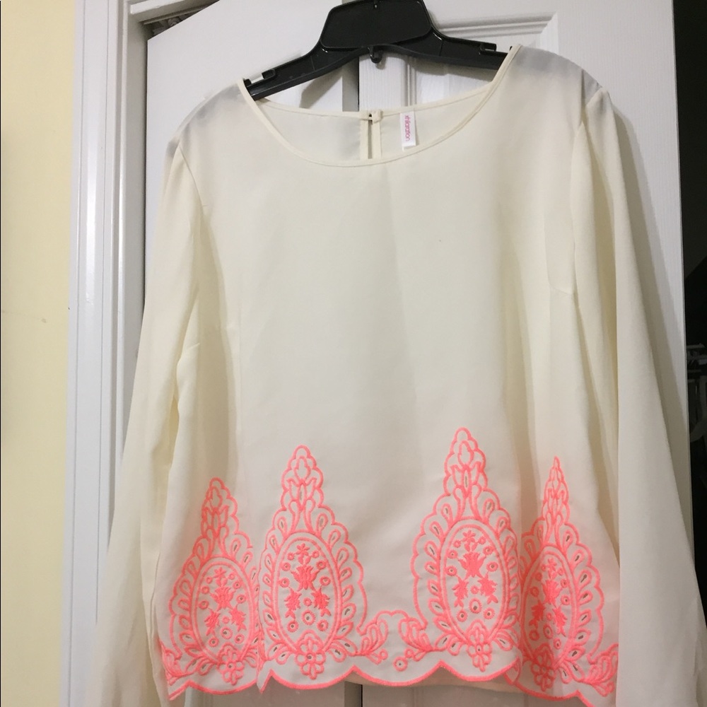 Xhilaration cream and bright coral blouse. NWT