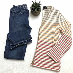 ST. JOHN Striped Cardigan Sweater ST. JOHN Striped Cardigan Sweater