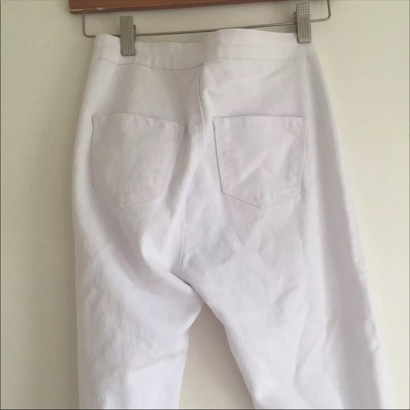 White Slit Distressed Jeans - Picture 4 of 4