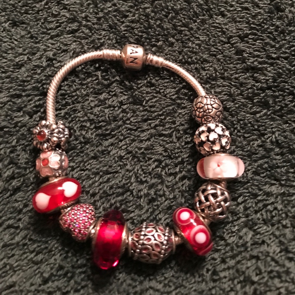 Pandora bracelet with charms