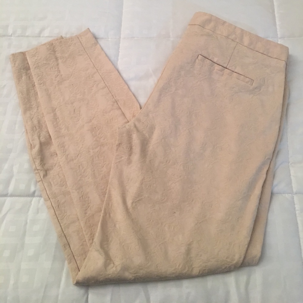 FOREVER 21 Cream floral trouser pants size 10