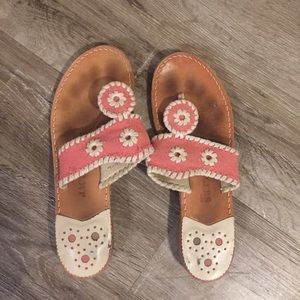Coral Jack Rogers with white trim! Size 7