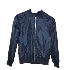 Navy blue bomber jacket