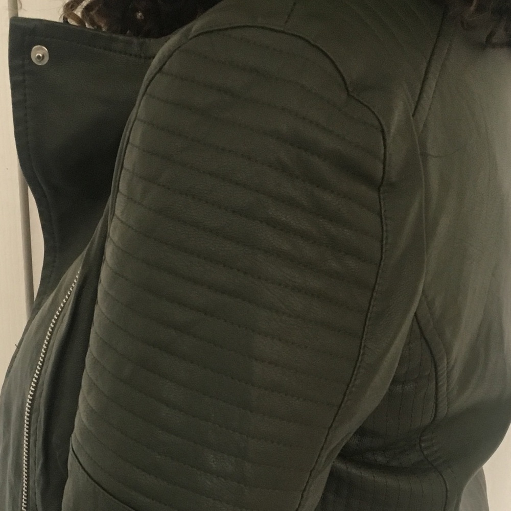 OLIVE MOTO JACKET - Picture 3 of 4
