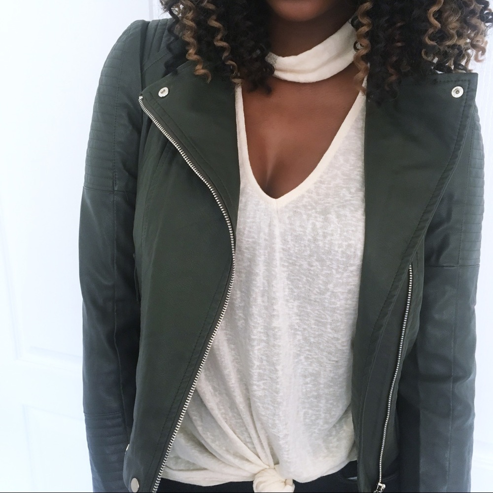 OLIVE MOTO JACKET