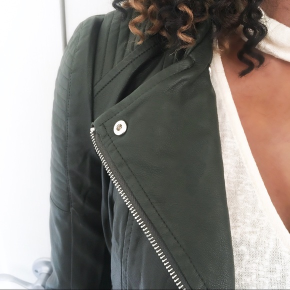 OLIVE MOTO JACKET - Picture 2 of 4