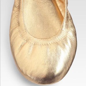 Tory Burch Eddie Gold Metallic Flats