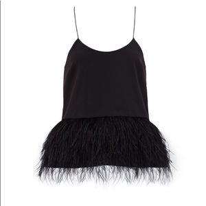 only worn once Tibi black feather top
