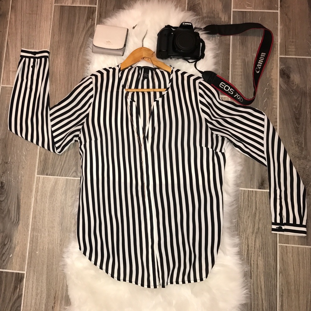 INC international concepts sheer stripe shirt