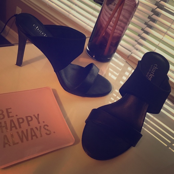 Charles by Charles David Black Sandal Heel Size 7 - Picture 1 of 5