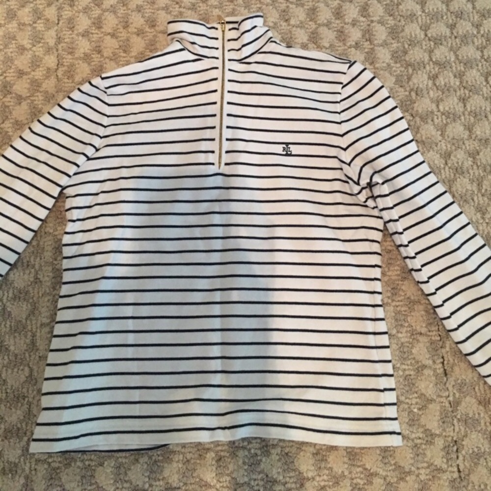 Ralph Lauren navy and white striped pullover