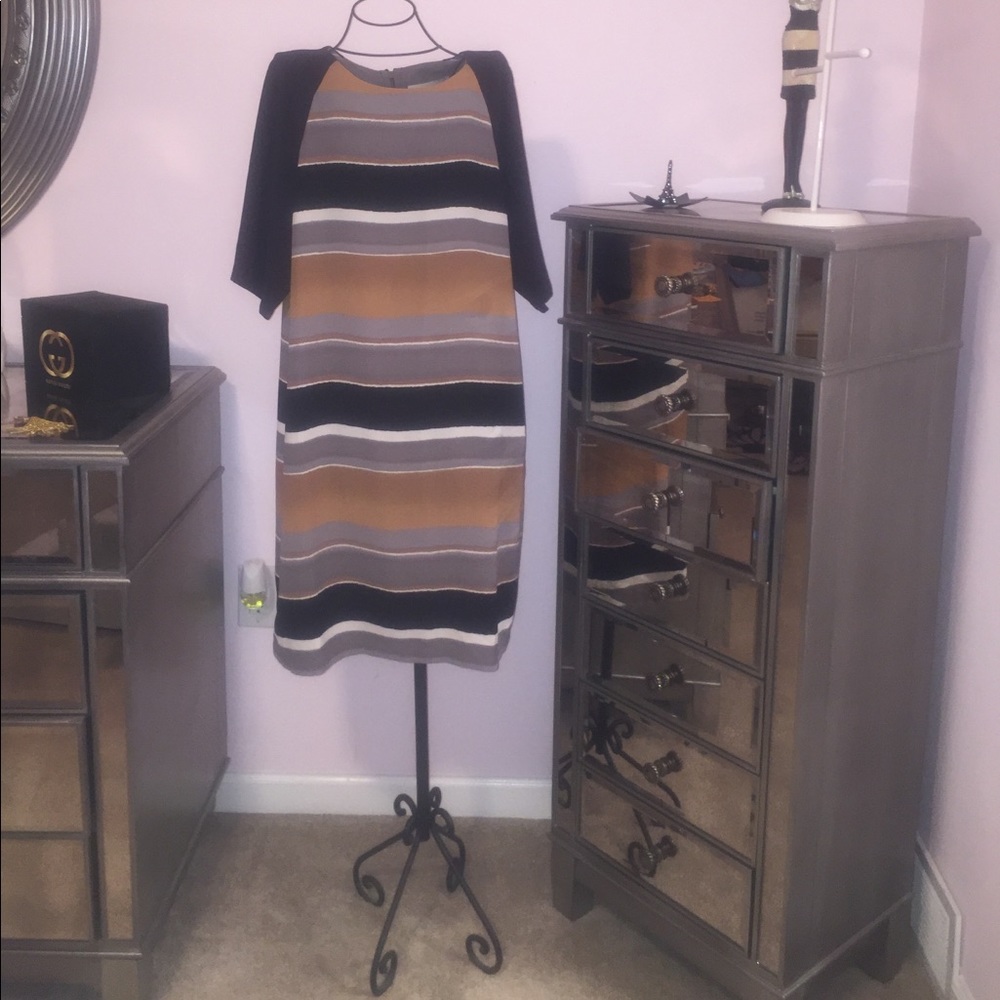 Ann Taylor Loft watercolor white shift dress