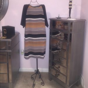 Ann Taylor Loft watercolor white shift dress