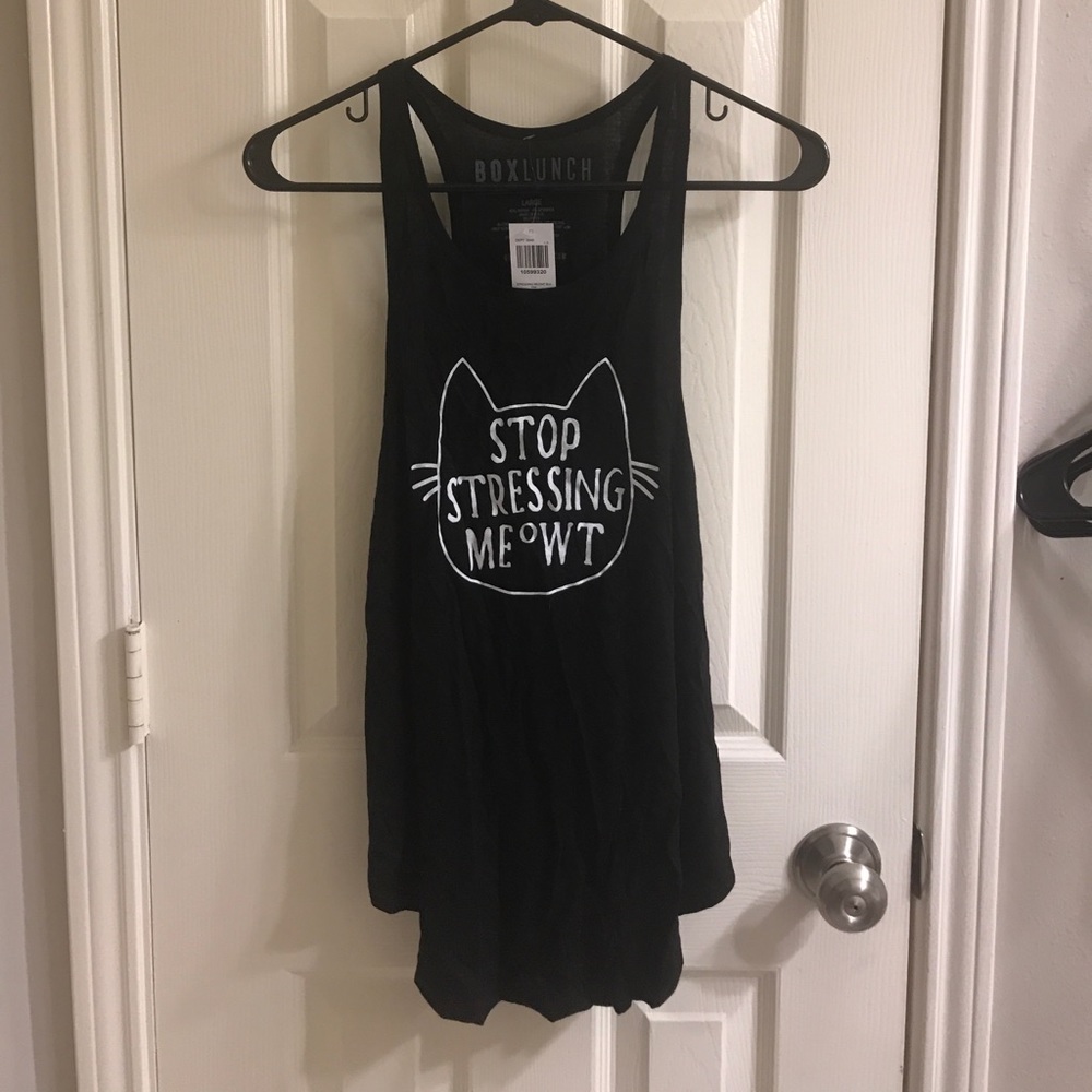 WORKOUT TANK + Stop Stressing Meowt