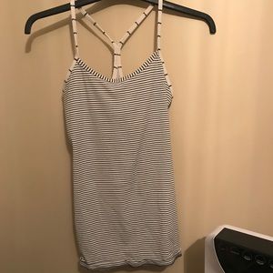 Striped Lululemon Tank With build-in sports bra