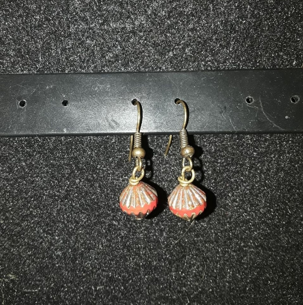 Vintage Czech glass beads earrings