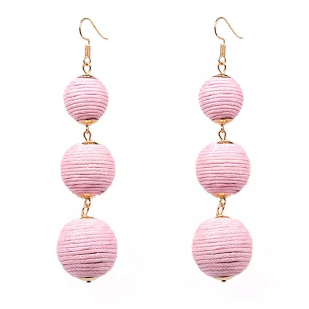“CAMILIA” PINK BON BON EARRINGS-3 TIER-NEW💖 - Picture 2 of 3