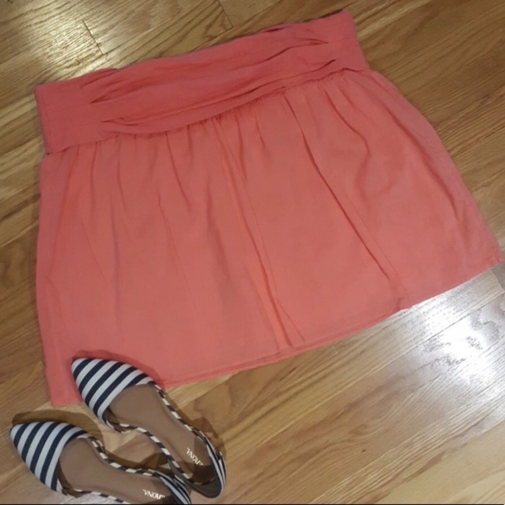LOFT salmon colored cotton skirt
