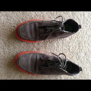 Orange and gray Air Jordan shoes