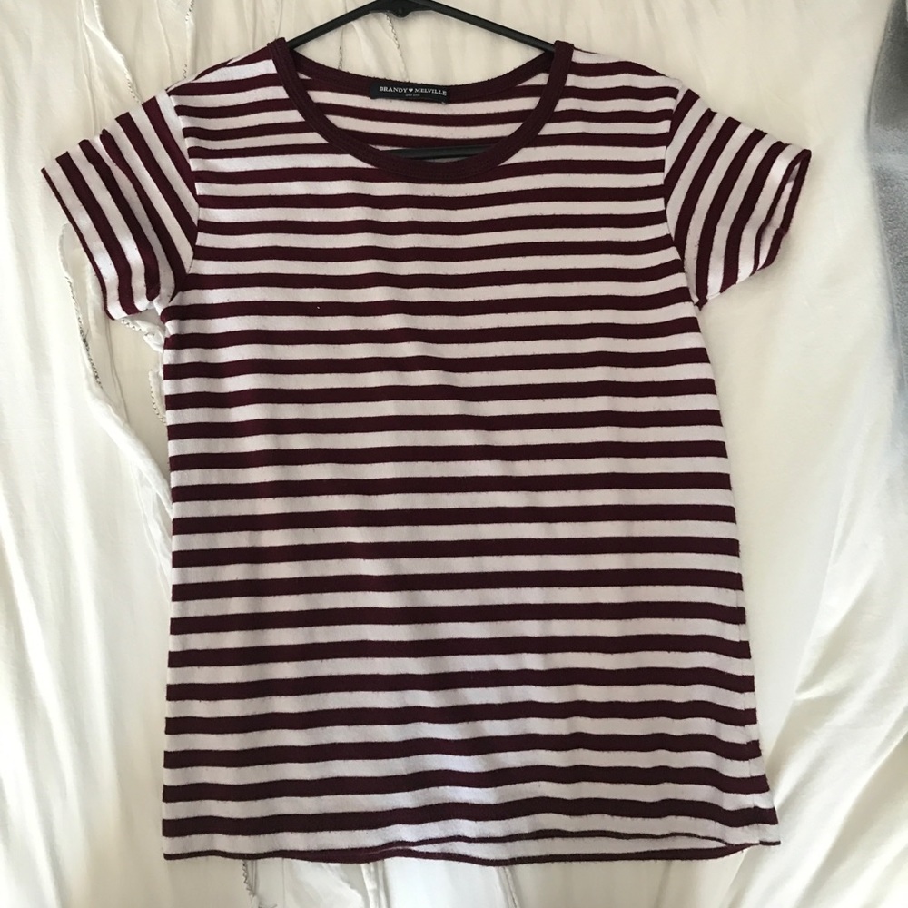 Brandy Melville Red Striped tee
