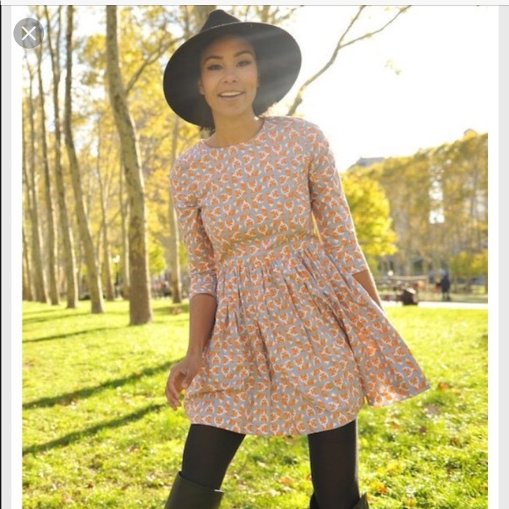 SOLD Vaute Couture Organic Cotton Print Dress Fall