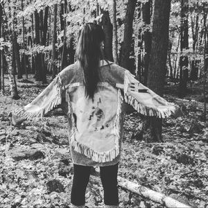 Vintage fringe denim jacket