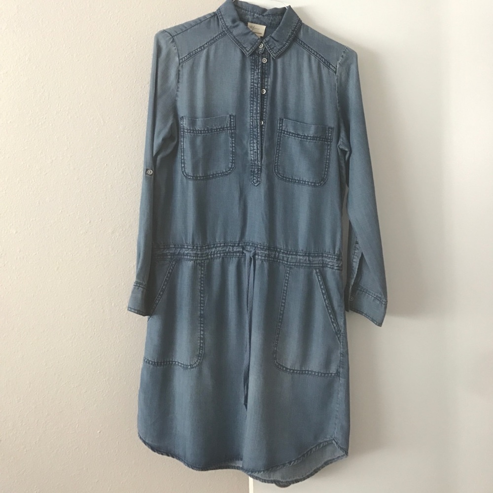 Jean dress with drawstring