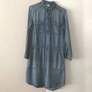 Jean dress with drawstring
